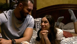 PAWG brunette Gia Derza manhandled by Quinton James