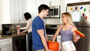 Riley Reid and others in a Halloween stepfam compilation