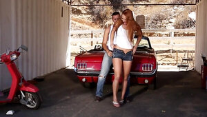 Sassy redhead babe gets fucked by a handsome mechanic