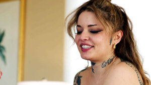 Double pleasure for a tattooed whore that craves cocks