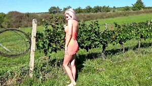 Truck fuck with a horny blonde who needs two dicks