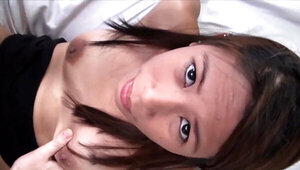 Asian whore gets paid well to give away her wet pussy