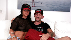 Barbara Devil polishes a big hard cock and takes it up the ass