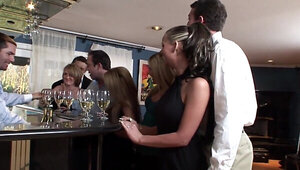 Horny girls with hot bodies screwing random men in a group vid