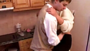 Stepmom & stepson have a lovemaking on the kitchen