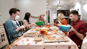 The family is celebrating the holidays with an orgy