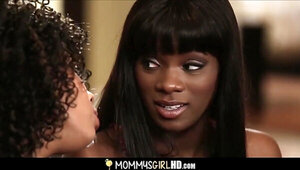 Black step mom nailed kinky daughter