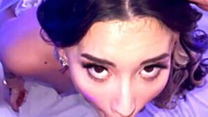 Aria Lee deepthroating and working for the semen