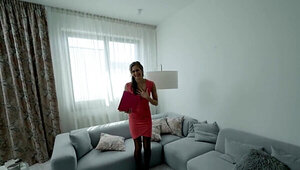 Cute young lady sucks and gets fucked by an old cock POV