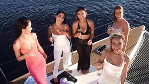 Bang at sea with girls who worship dick all the way