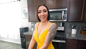 Pervy mommy with big boobies is getting fucked in POV