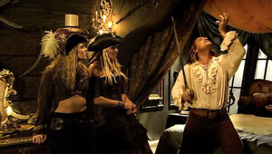 Two horny babes pleasing a well hung pirate