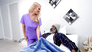 Blonde bombshell doctor gets banged hard by a BBC nurse