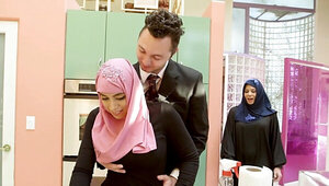 Muslim bitch is going to work on his meaty dick today