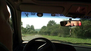 Hitchhiking mature getting her twat banged brutally too