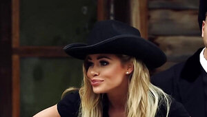 Horny cowboy gets sucked and fucked by two wild horses