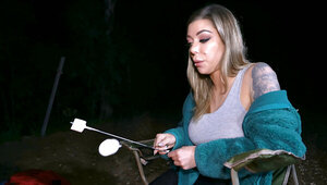 Karma RX sucks cock during her latest camping trip