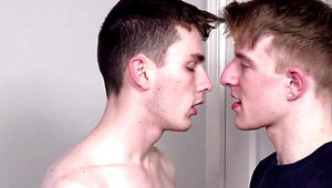 Skinny lad and a jock are doing it in the bedroom