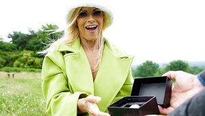 Attractive hot blonde orgasms heavily on throbbing cock