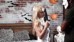 Hot babes are celebrating Halloween by having lots of sex