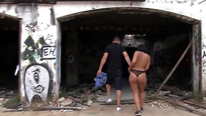 Somewhat public fuck with a shameless brunette bombshell