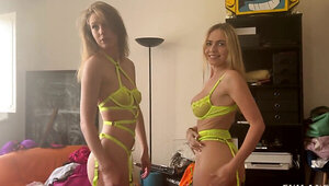 Behind the scenes in sexy lingerie with Rebel Ryder and Gina Snow