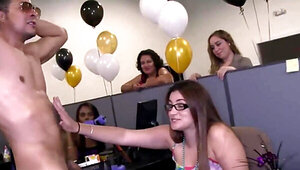 Mila Blaze is going to get off alongside other office hoes
