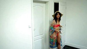 POV porn scene showing the prettiest brunette he fucked