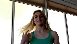 Alluring hottie is doing things to get the loan