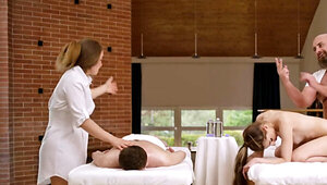 A massage leads to a man getting cucked without knowing