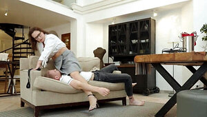 Stepmom wants him to put his tongue on her moist hole