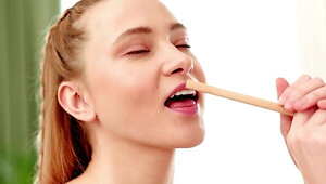 Tight girl decides to work with her bro's big boner