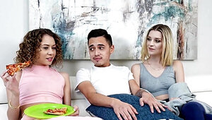 Stepsister twisted sex with two perfect teen whores in HD