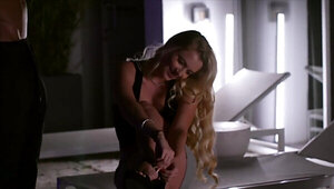 Petite blonde sucks and takes a BBC in the swimming pool