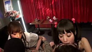 Japanese ladies doing oral creampies in the champagne room2