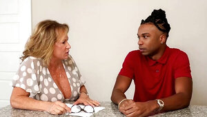 Mature blonde woman Lana Lee getting a black schlong