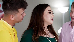 Stepmom is going to fuck her stepsons away from army