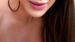 Lana Rhodes filmed in a close angle while giving a BJ