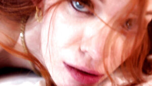 Submissive redheaded babe is fucked in cowgirl and doggy