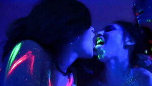 In this fluorescent party, we get to see devious lesbians engaged