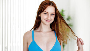 Skinny girl with a fine ass smacks her own cheeks in POV