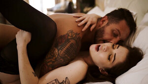 Hot girl in perfect lingerie enjoys him all the way inside