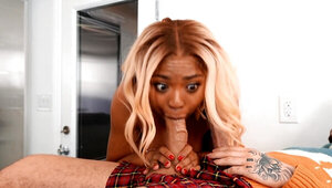 Bootylicious black MILF is fucking with a horny white plumber