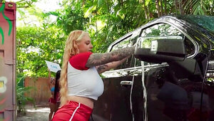 Submissive blonde girl gets her wet pussy banged silly