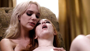 Tensions run high as two lesbians prepare for hot orgasms