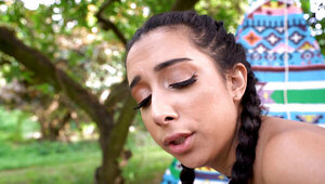Beautiful native american girl gets fucked by a guy in the wild