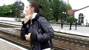 Hot amateur girl fuck on a train