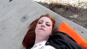 Redheaded teen seductress getting pounded in POV too