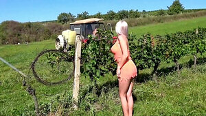 Truck fuck with a horny blonde who needs two dicks