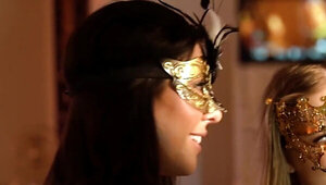 Masked costume party with MILFs, teens, and hot orgasms